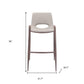 Set of Two 29 " Beige And Brown Steel Low Back Bar Height Bar Chairs