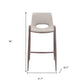 Set of Two 29 " Beige And Brown Steel Low Back Bar Height Bar Chairs