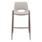 Set of Two 29 " Beige And Brown Steel Low Back Bar Height Bar Chairs