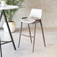 Set of Two 29" White And Brown Steel Low Back Bar Height Bar Chairs