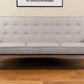 69" Beige Polyester Sofa With Brown Legs