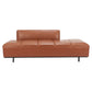 79" Brown Faux Leather Sofa With Black Legs