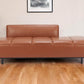 79" Brown Faux Leather Sofa With Black Legs