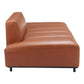 79" Brown Faux Leather Sofa With Black Legs