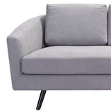 79" Gray Polyester Sofa With Black Legs