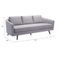 79" Gray Polyester Sofa With Black Legs