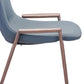 Set of Two 26" Gray And Brown Faux Leather And Steel Low Back Counter Height Bar Chairs