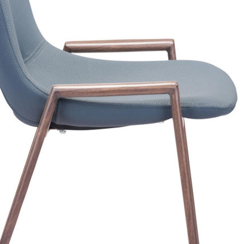 Set of Two 26" Gray And Brown Faux Leather And Steel Low Back Counter Height Bar Chairs