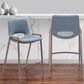 Set of Two 26" Gray And Brown Steel Low Back Counter Height Bar Chairs