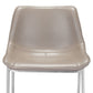 Set of Two 26" Gray And Silver Steel Low Back Counter Height Bar Chairs