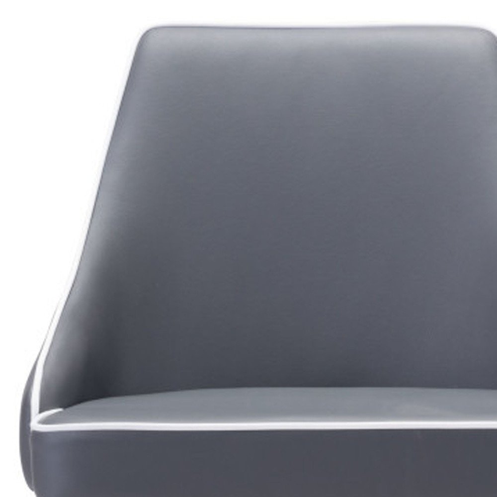 26" Gray And Brown Solid Wood Low Back Counter Height Bar Chair