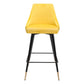 26" Yellow And Black Steel Low Back Counter Height Bar Chair