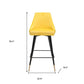 26" Yellow And Black Steel Low Back Counter Height Bar Chair