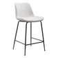 26" White And Black Steel Low Back Counter Height Bar Chair