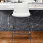 26" White And Black Steel Low Back Counter Height Bar Chair