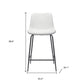 26" White And Black Steel Low Back Counter Height Bar Chair