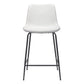 26" White And Black Steel Low Back Counter Height Bar Chair