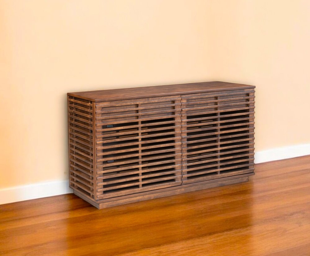 54" Brown Enclosed Storage TV Stand