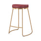 Set of Two 26" Red And Gold Stainless Steel Backless Counter Height Bar Chairs