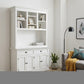 White Solid Wood Adjustable Two Tier Bookcase