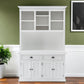 White Solid Wood Adjustable Two Tier Bookcase