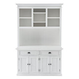 White Solid Wood Adjustable Two Tier Bookcase