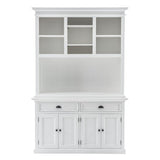 White Solid Wood Adjustable Two Tier Bookcase