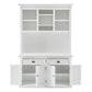 White Solid Wood Adjustable Two Tier Bookcase