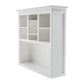 White Solid Wood Adjustable Two Tier Bookcase