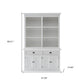 87" White Solid Wood Adjustable Four Tier Bookcase