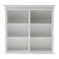87" White Solid Wood Adjustable Four Tier Bookcase