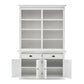 87" White Solid Wood Adjustable Four Tier Bookcase