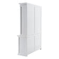 87" White Solid Wood Adjustable Four Tier Bookcase