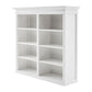 87" White Solid Wood Adjustable Four Tier Bookcase