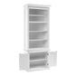 White Solid Wood Adjustable Four Tier Bookcase