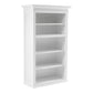 White Solid Wood Adjustable Four Tier Bookcase