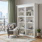 87" White Solid Wood Adjustable Four Tier Bookcase