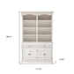 87" White Wood Sideboard with Hutch and Two Drawers