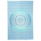 80" X 56" Blue And White Mandala Cotton Hanging Tapestry