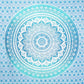 80" X 56" Blue And White Mandala Cotton Hanging Tapestry