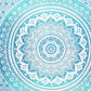 80" X 56" Blue And White Mandala Cotton Hanging Tapestry