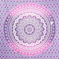 80" X 56" Purple And White Mandala Cotton Hanging Tapestry