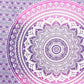 80" X 56" Purple And White Mandala Cotton Hanging Tapestry