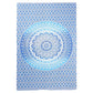 80" X 56" Blue And White Mandala Cotton Hanging Tapestry