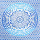 80" X 56" Blue And White Mandala Cotton Hanging Tapestry