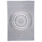 80" X 56" Gray And White Mandala Cotton Hanging Tapestry