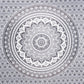 80" X 56" Gray And White Mandala Cotton Hanging Tapestry