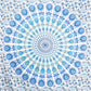 80" X 56" Blue And White Mandala Cotton Hanging Tapestry