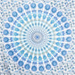 80" X 56" Blue And White Mandala Cotton Hanging Tapestry
