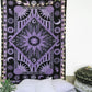 80" X 56" Purple Black And White Mandala Cotton Hanging Tapestry